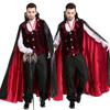 Men's Adult Prince Wizard Vampire Pirate Costume Set For Halloween With Cloak And Gloves