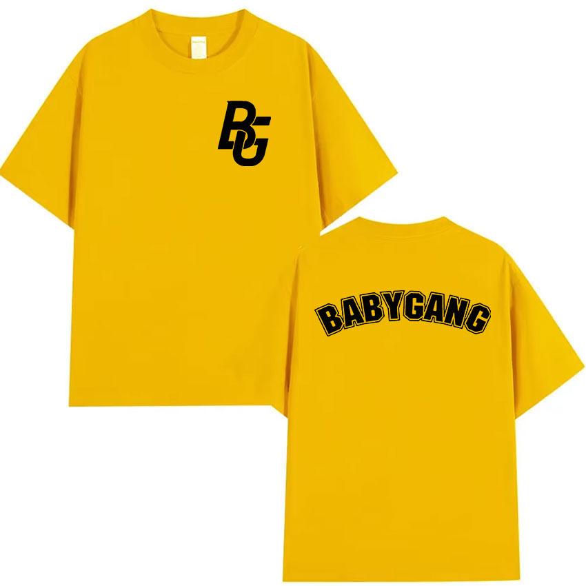 2025 Summer Rapper Baby Gang Logo Tour Album Print T Shirt Men Women Fashion Harajuku Vintage Oversized Cotton Tees Streetwear