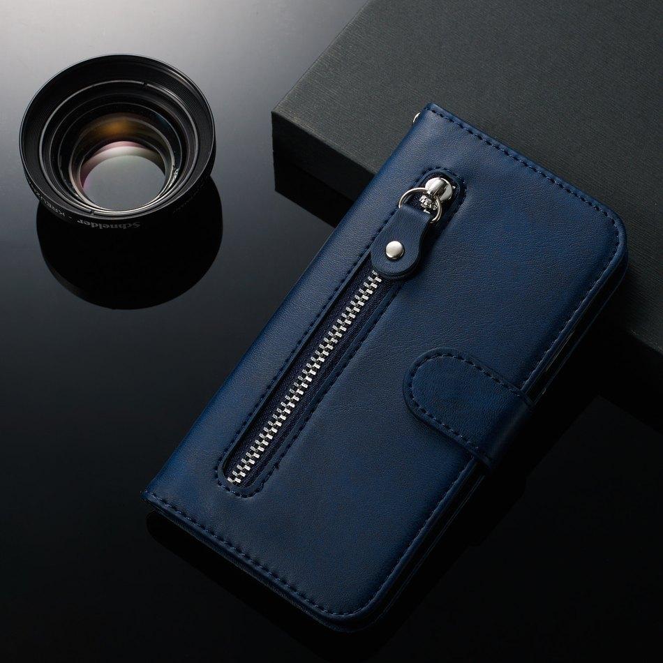 Business Zipper Wallet Case For Samsung Galaxy A02 M02 A02S A12 A22 A32 A42 A52 A72 A82 4G 5G S20 Plus S21 Fe Note 20 Ultra D27H