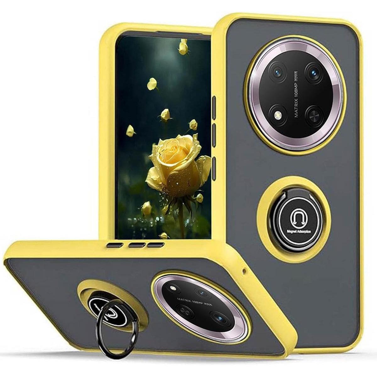 

Матовый защитный чехол для Honor Magic 7 Lite 5G Magic7 Pro X9c чехол-кольцо магнитная подставка держатель противоударный чехол Fundas Honor Magic 7 Lite жёлтый