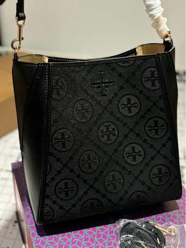 TB Damska Skórzana Konwertowalna Torba typu kubełek na ramię Crossbody