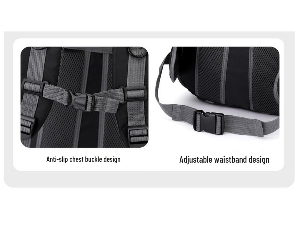 Adjustable Trekking Poles & Large Capacity Hiking Backpack with Waist Support, Multifunctional for Outdoor Camping and Mountaineering.