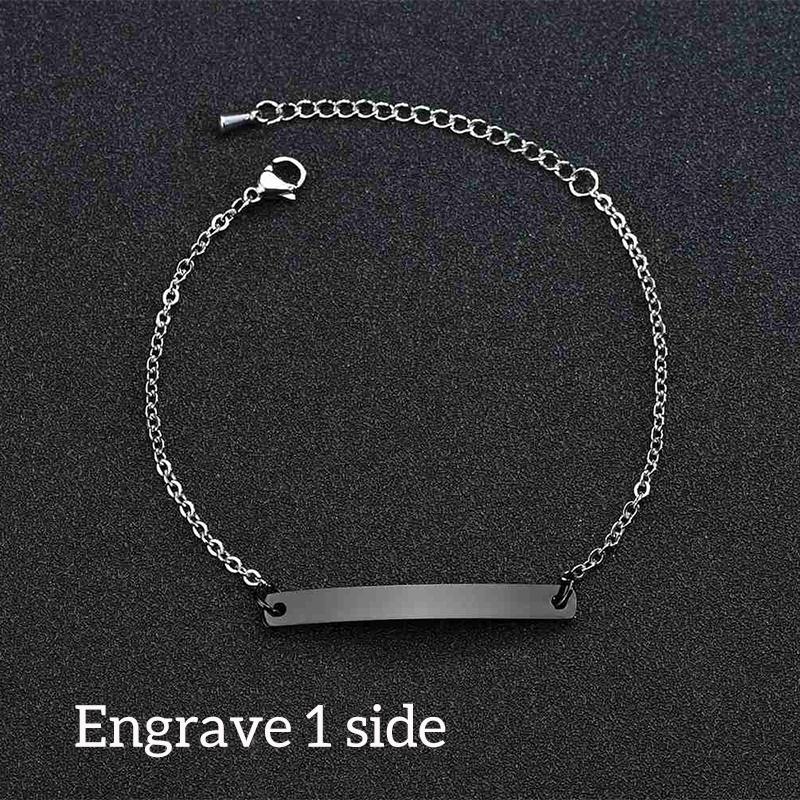 Nextvance Engraving Nameplate Couple Bracelet Stainless Steel Chain Id Tag Bracelets For Lover Valentines Day Gift