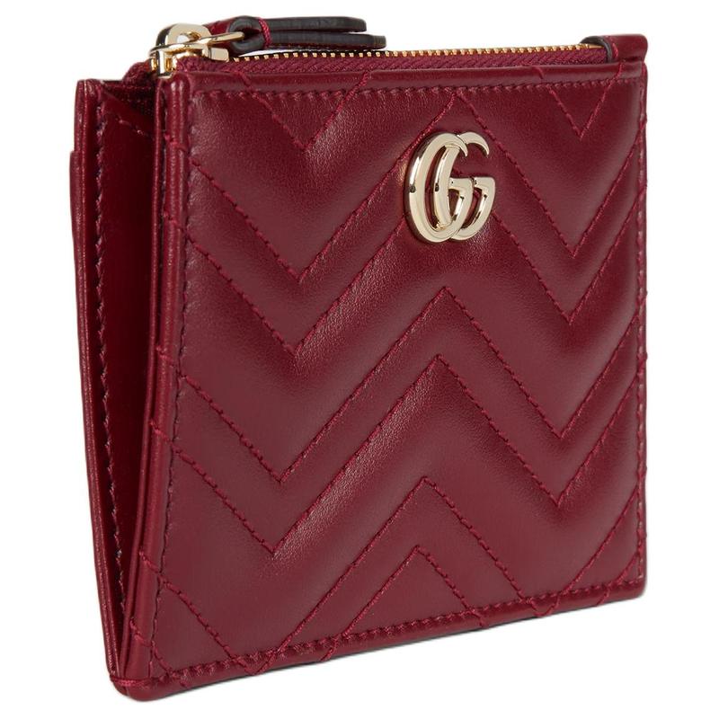 Gucci GG Marmont Quilted Herringbone Leather Key Case Regular Women's Red