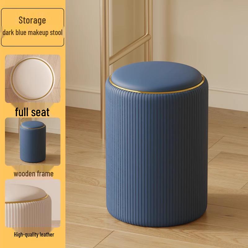 Wysyłka tego samego dnia Solidny drewniany stołek pod umywalkę, Kompaktowe siedzisko do makijażu i manicure, Oszczędzające miejsce krzesło do makijażu