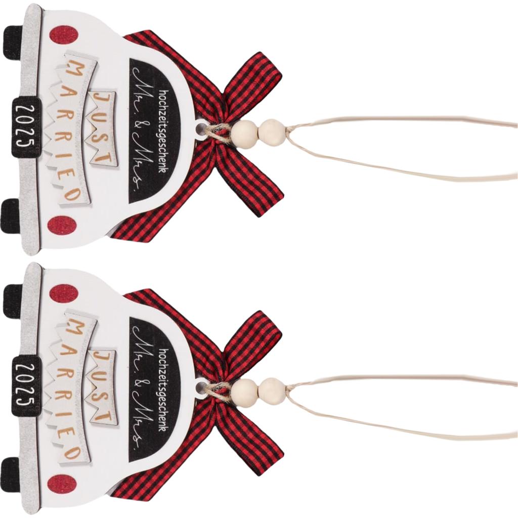 Handcrafted Mr And Mrs Christmas Tree Ornament For Newlyweds Wedding Gift Set Of 2 Wooden Decors