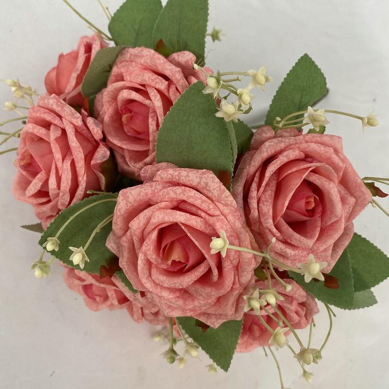 Faux Rose Flower Vase Arrangement For Wedding Photography And Event Decoration