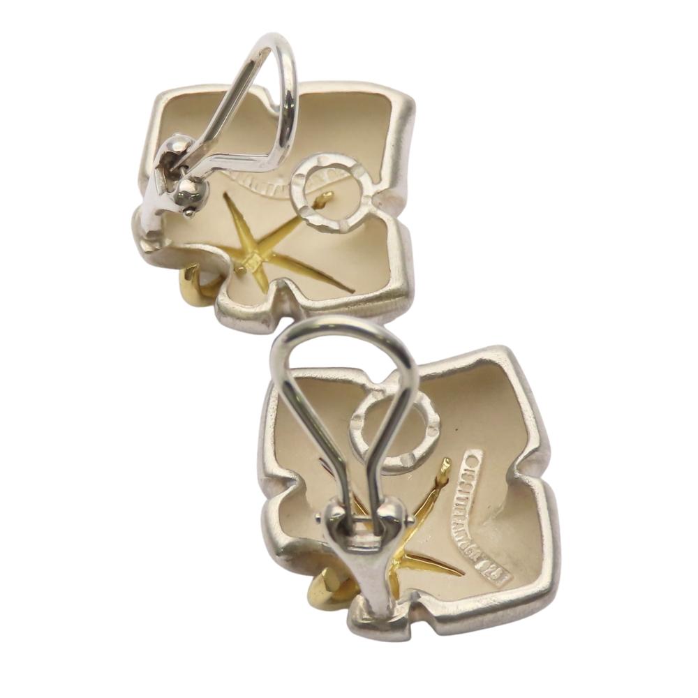 Used TIFFANY&Co. Earring Maple leaf Silver925/K18 yellow gold 17.5g Silver gold combination