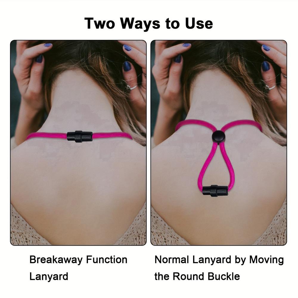 1PC Heavy-duty Adjustable Metal Hook Round Rope Hanging Rope Detachable Detachable Buckle Mobile Phone ID Hanging Rope