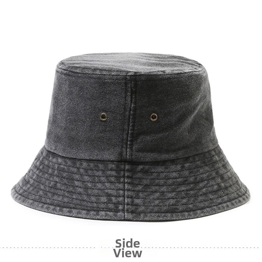 Wide Edge Fisherman Hat Washed Denim Boonie Hat Hip Hop Bucket Hat  Summer