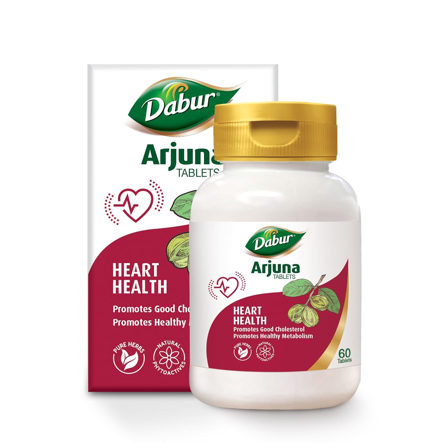 

Dabur Arjuna Tablets - 60 Tablets Pack | Supports Heart Health, Manages Cholesterol, Boosts Metabolism & Promotes Cardiovascular Wellness