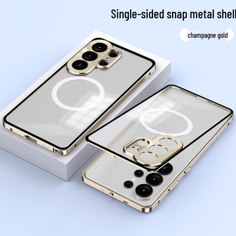 Samsung S26 Ultra Magnetic Buckle Phone Case, S25 Plus Metal Lens, S24 Drop Protection
