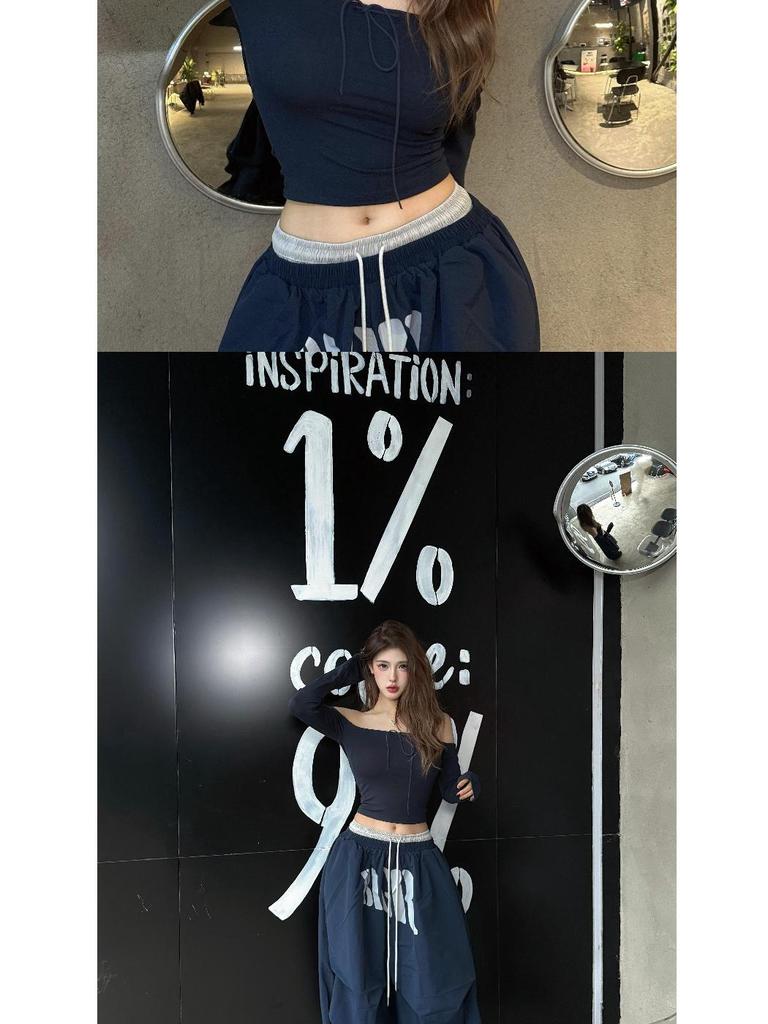 2025 Women's One-Shoulder Long-Sleeve Spicy Girl Style Top – Autumn European/American, Tight Fit, Skin-Brightening