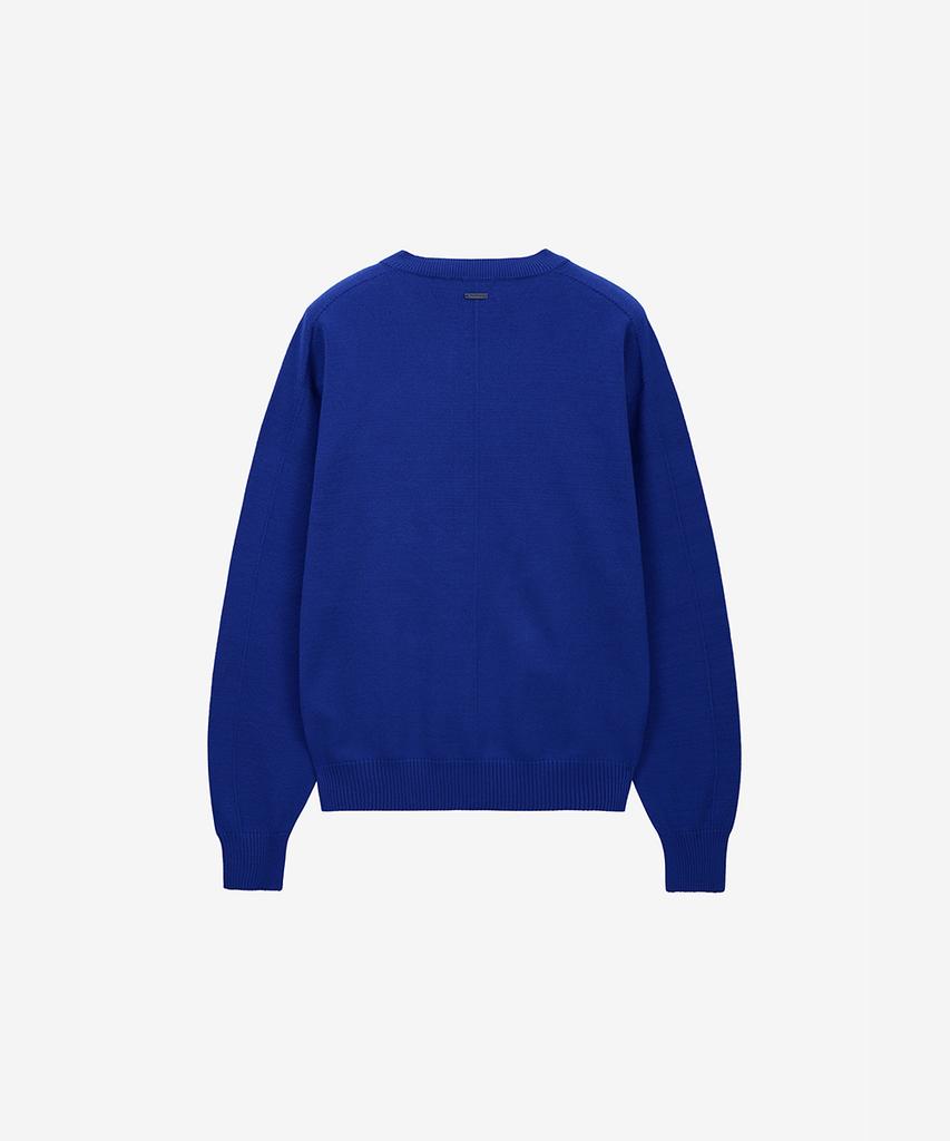 ZIOSONGZIO Semblance Whole Garment V-Neck Knit Blue Zi2Kt807Bl
