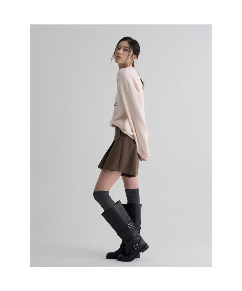 8seconds Text Jacquard Round Pullover Light Pink