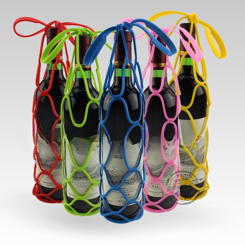 

Держатель для бутылки вина Мягкий силиконовый ручной держатель для бутылки Держатель для бутылки вина Держатель для бутылки вина 18*0.3cm темно-синий