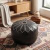 Storage Ottoman Embroidery Round Footstool