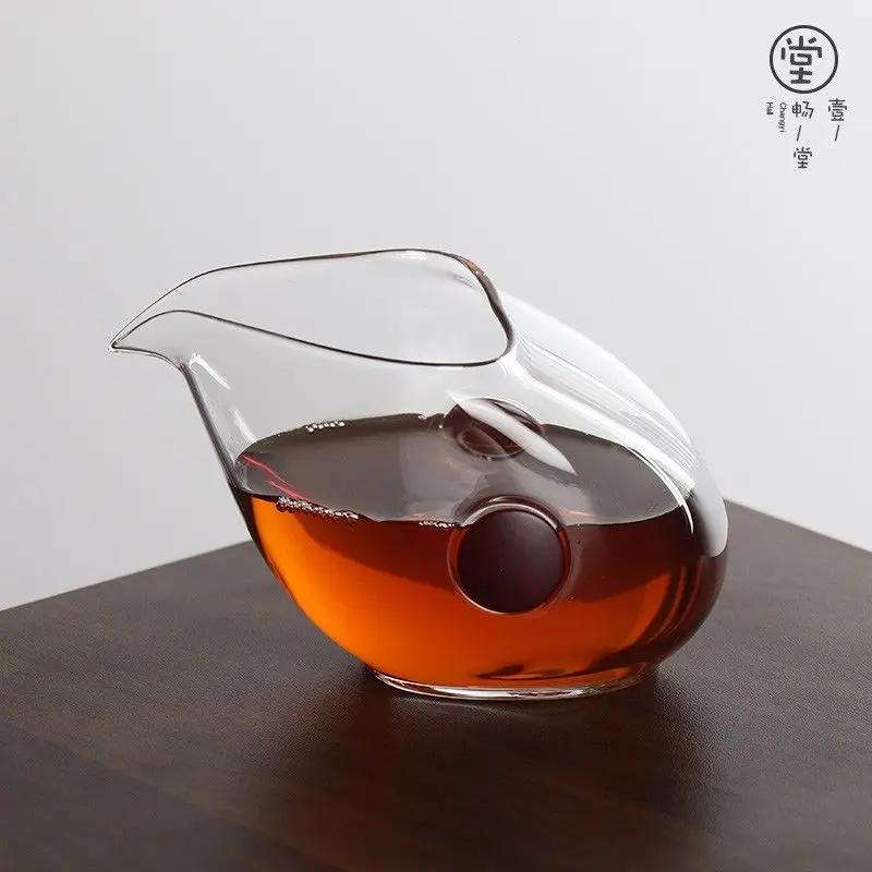 

Double ear glass fair cup thickened heat resistant home tea dispenser tea making kung fu tea set accessories