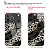 Leopard Print Splicing Pattern Tempered Glass Phone Case Suitable for iPhone 17 16 15 14 13 12 11 Pro/Max/Plus Anti Drop