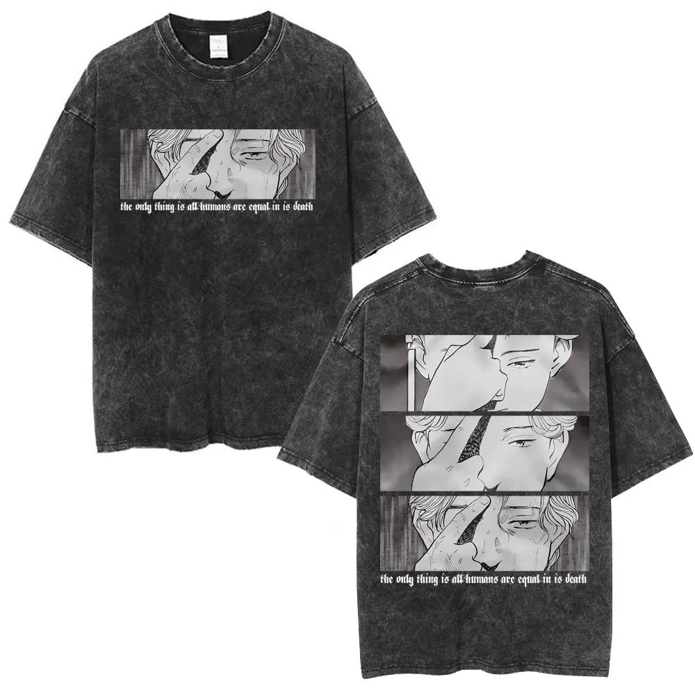 2026 Hot Sale Vinland Saga Thorfinn Manga Graphic T-shirt Men Vintage Washed Viking Anime Unisex Oversized Crew Neck Cotton Short Sleeve Tee Tops