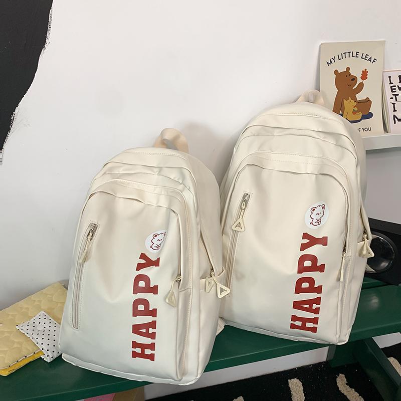 College Style Backpack Large Capacity Letter Printed Backpack Campus Student School Bag