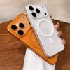 Luxury For Magsafe Wireless Charge Matte Phone Case For iPhone 17 Air 16 15 Pro Max Plus Magnetic Soft Bumper Transparent Cover