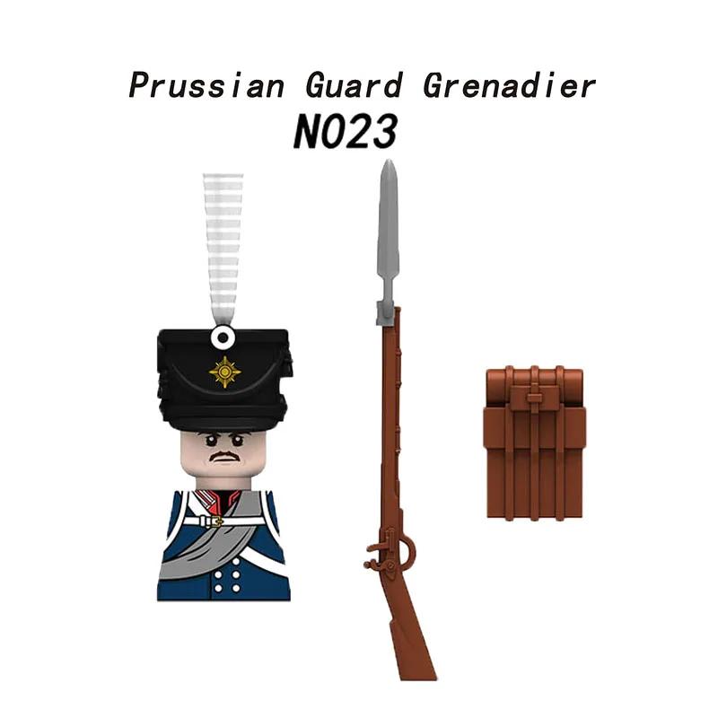 Medieval Napoleonic War Soldiers Figures Military MOC Building Block Knights British French Fusilier Rifles Weapon Kids Toy