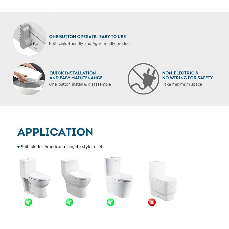 Soft Closing Dual Nozzle Manual Control Bidet Seat Home Universal Toilet Seat Lid Non-Electric Bidet Toilet Seat Cover