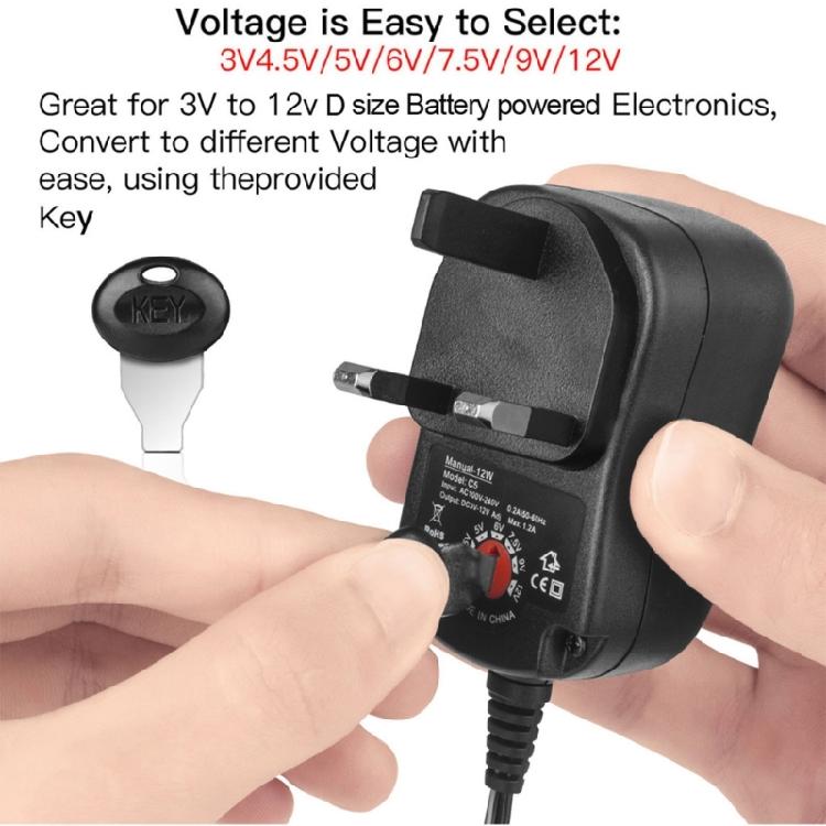 3in1 3V to 12V Adjustable Voltage 2AAA+AA Dummy Battery for Thermometer Hygrometer Telephones Radio Camera Game