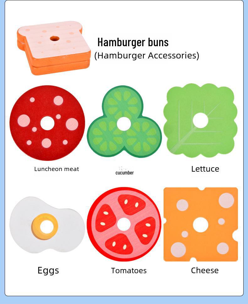 Mini Spiel-Hamburger-Set - Simuliertes Essen für Kinder-Puppenhaus und Kindergarten-Spaß