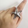 6Pcs/Set Vintage Liquid Wrinkled Irregular Rings for Women Punk Geometric Metal Multi-Layer Chain Open Rings Set Jewelry Gifts