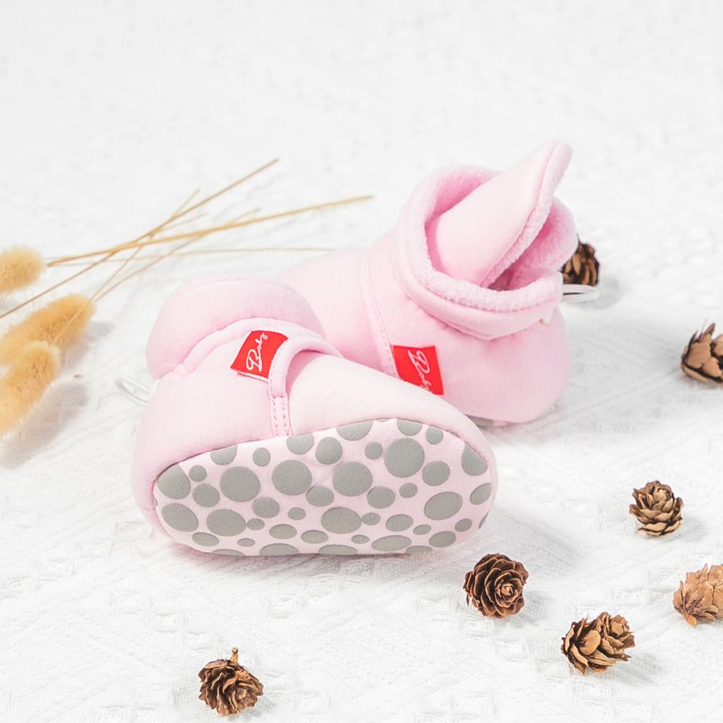 KIDSUN Baby Girls Sock Shoes Infant Boys Autumn Winter Solid Color Cotton Sole Anti-slip Flat Toddler Crib Shoes First Walkers