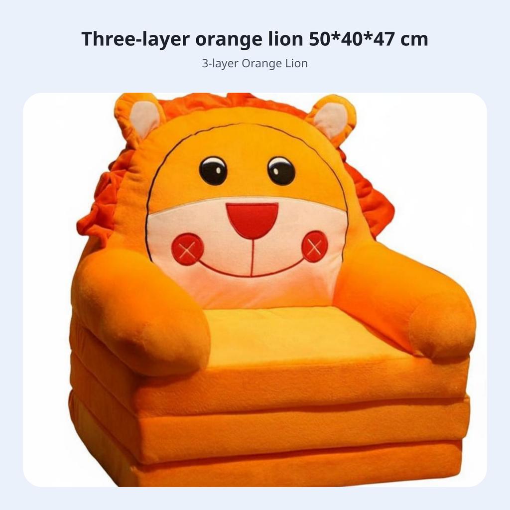 Transformable Flip-Open Sofa Foldable Transformable Flip-Open Lounger Cartoon Character Design Soft Fabric for Children, Bedroom