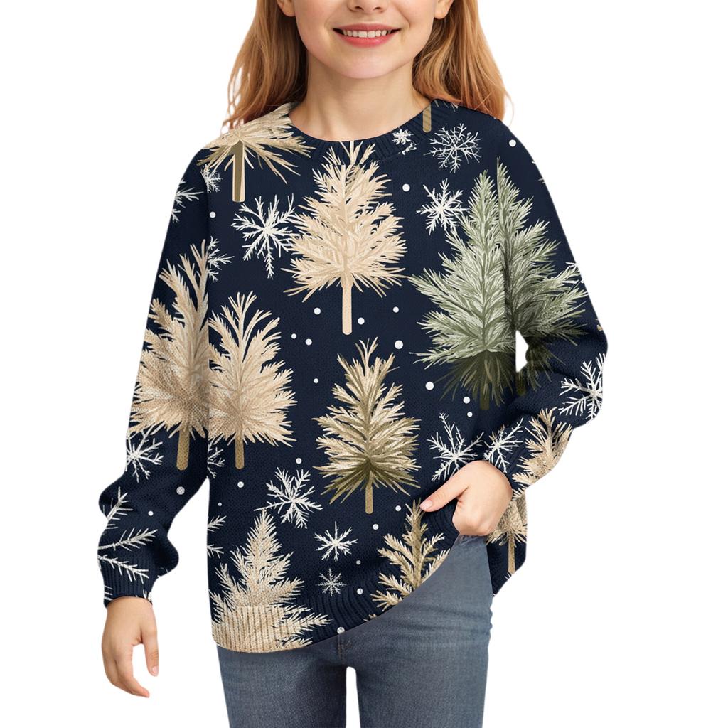 Christmas Day Sweatshirts For Children Boys And Girls Knit Sweater Cute Shirt Fall Crewneck Pullover Tops