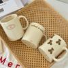301-400ml Breakfast Drink Coffee Tea Milk Cups Teddy Bear Pattern Large Ceramic Mugs Office Kitchen Tableware Drinkware Gifts
