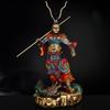 Brass Monkey Statue of The Victorious Buddha Sun Wukong for Living Room and Entryway Home Decor