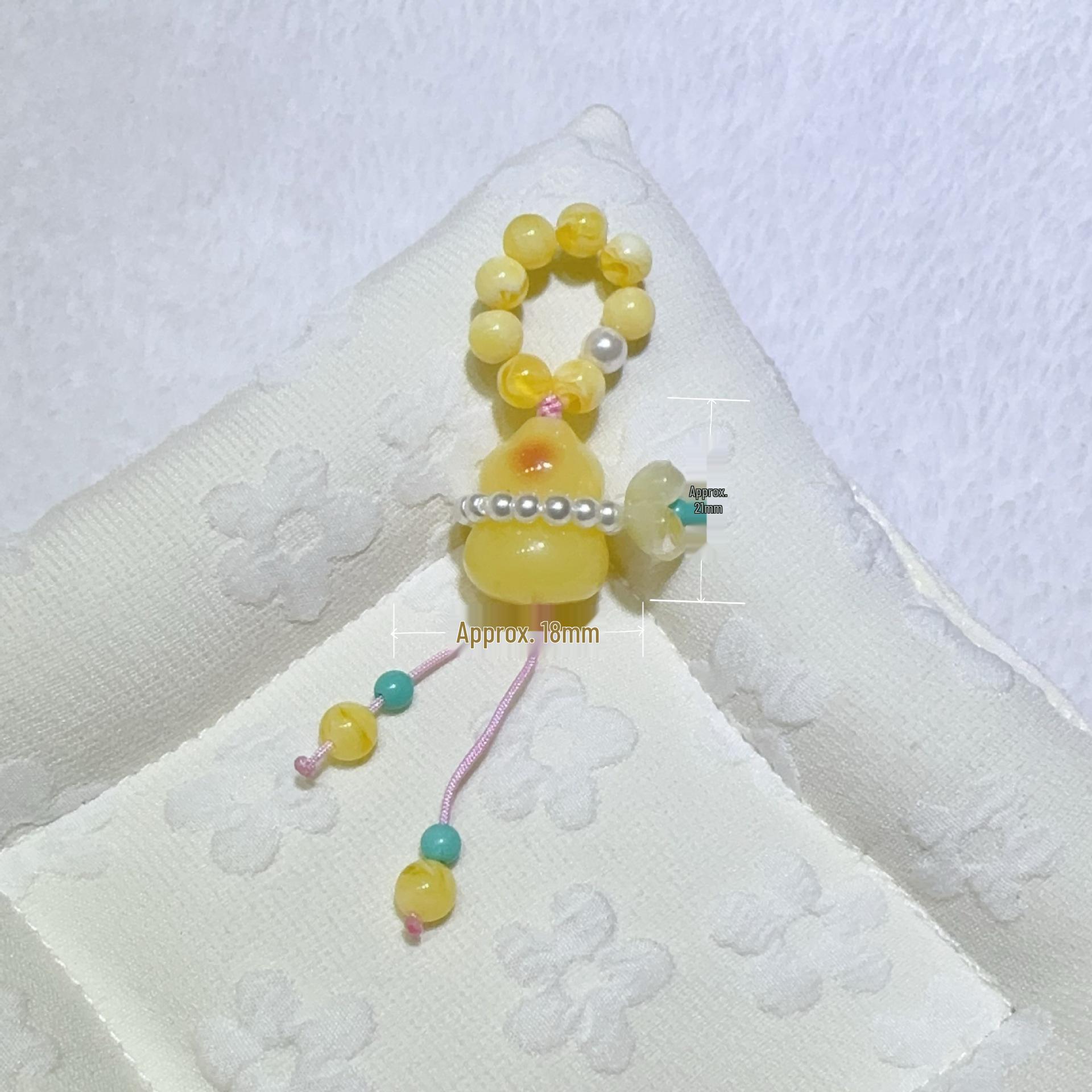 Second Gen Beeswax Gourd Pendant: Chicken Fat Yellow & Blood Amber Style DIY Necklace Accessory