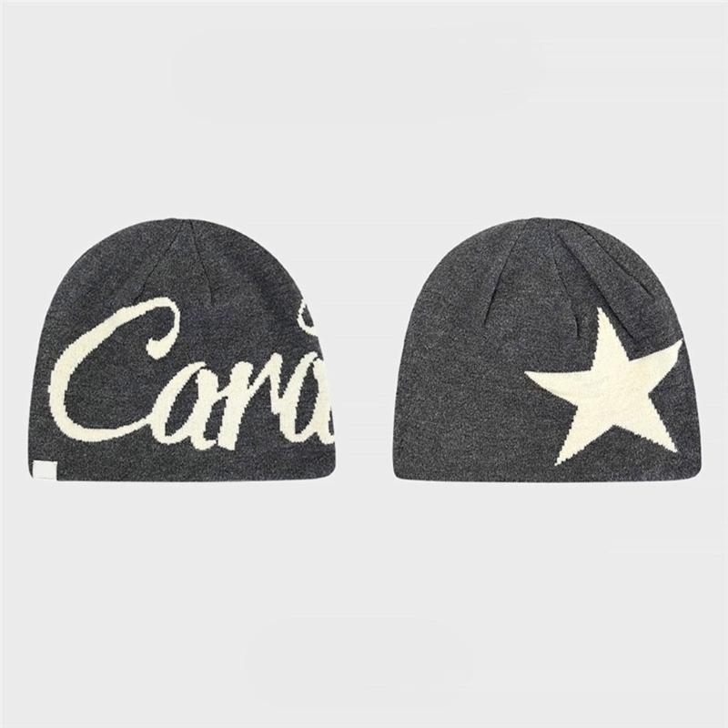 Acrylic Knit Beanies Star Print Stretchable Fit Winter Hat For Men Women Casual Cap Unisex Soft Warm Outdoor Activities