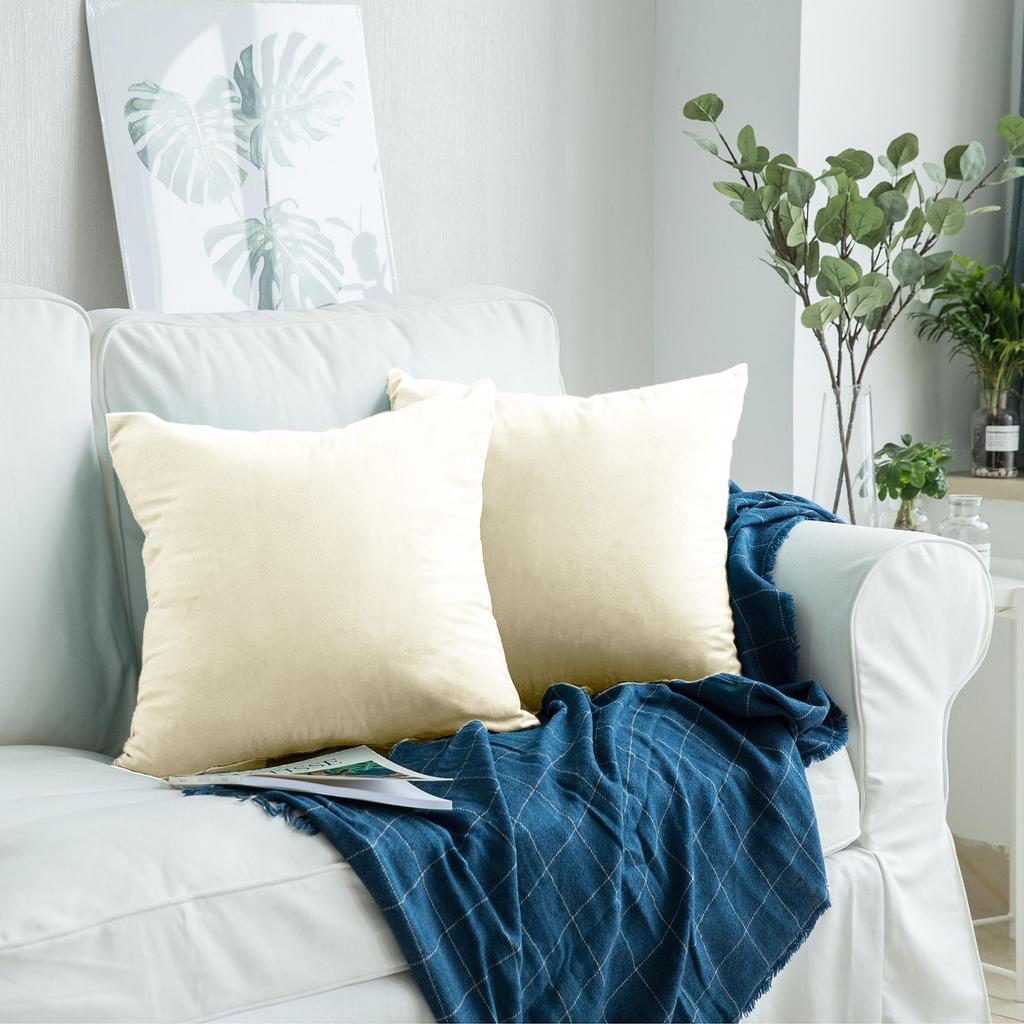 Decorative Pillowcase, Beige, Velvet