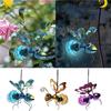 Courtyard Decoration 3d Solar Simulation Outdoor Garden Hanging Ornaments Waterproof Colorful Bee Iron Decoration Pendant