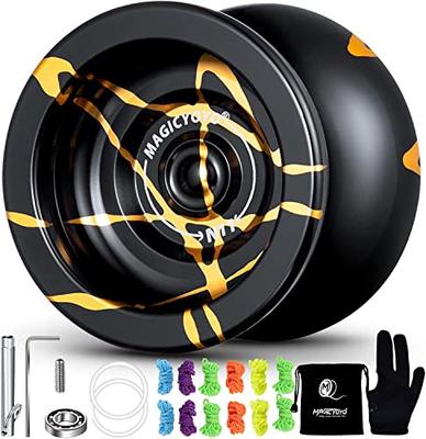 MagicYoYo New Design N11 Alloy Aluminum Professional Yo-yo Unresponsive YoYo Ball (Black With Golden) by MAGICYOYO