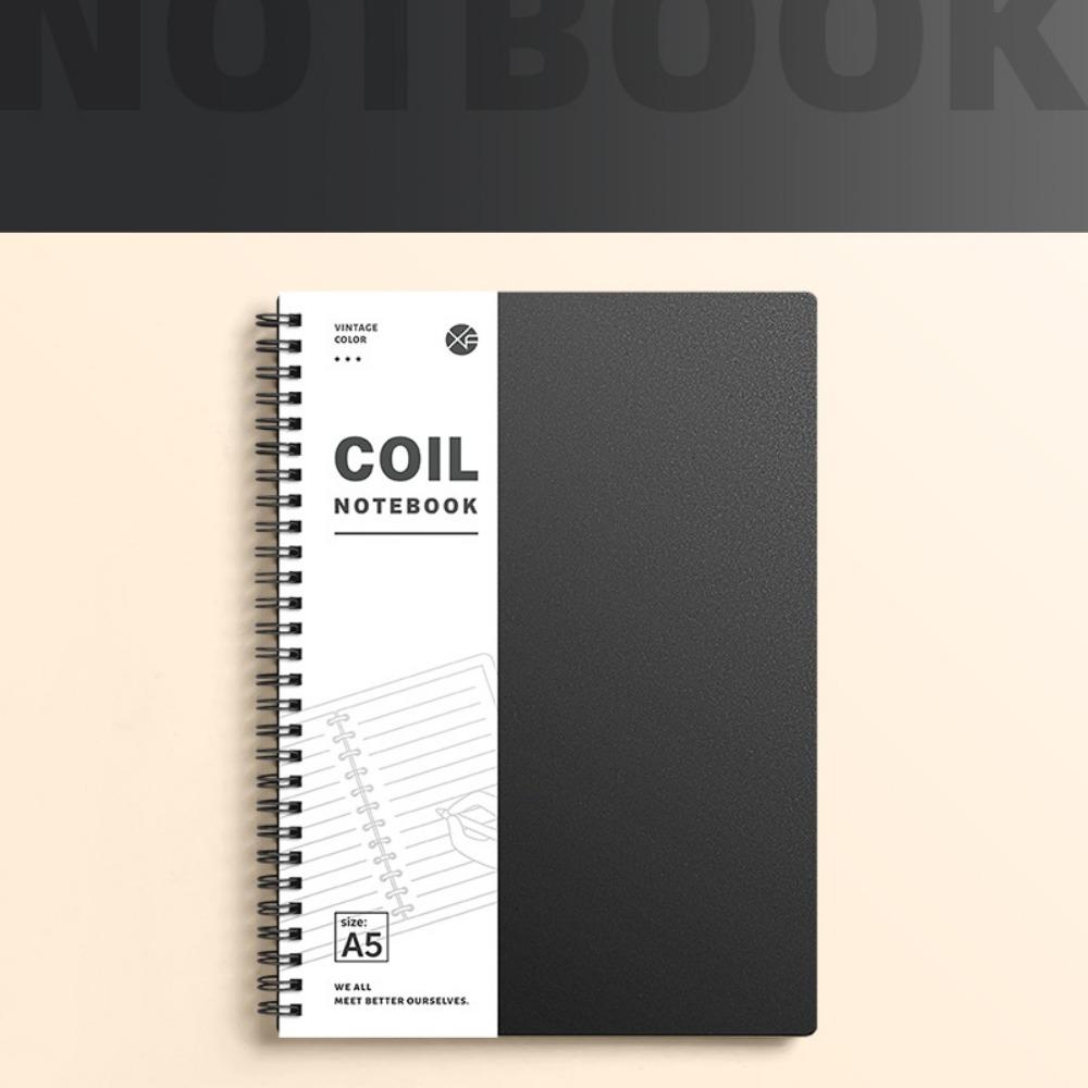 A5/B5 Spiral Notebook 120 Cream Pages Thicken Pocket Notebooks Lay-Flat Binding with Ring Binders Coil Notebook