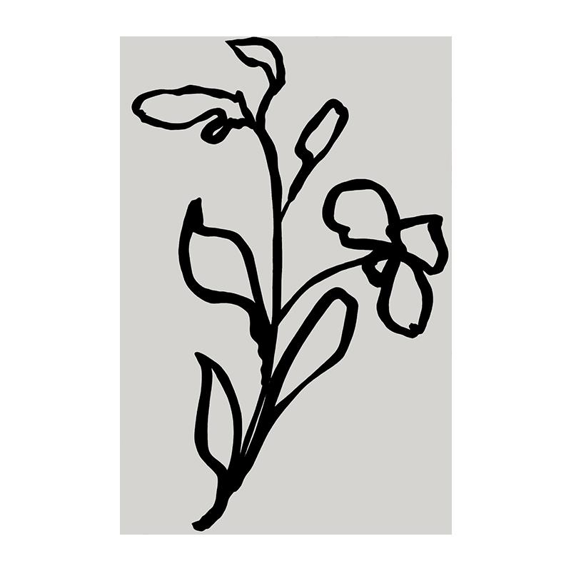 Schwarz und Weiß Abstrakte Blume Poster Druck Leinwand Malerei Moderne Minimal Wand Kunst Bilder für Wohnzimmer Home Decor Cuadros