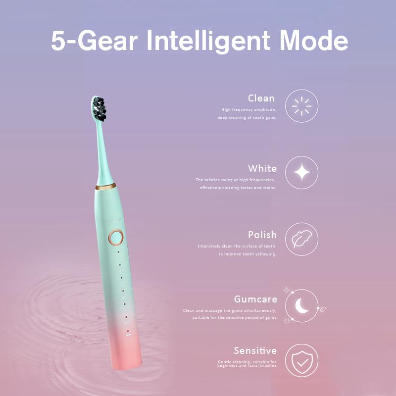 Elektrický zubní kartáček Nabíjecí bělení zubů Zubní kartáček na ústní dutinu Dobíjecí ultrazvukové bělidlo Muži Ženy Zubní kartáček