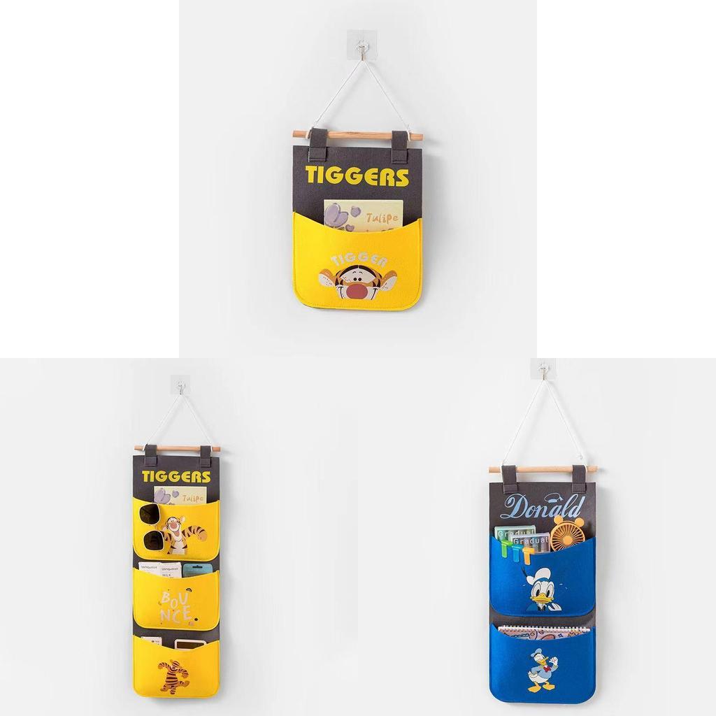 Mickey Mouse Felt Wall Organizer With Multiple Pockets For Kids Room Storage