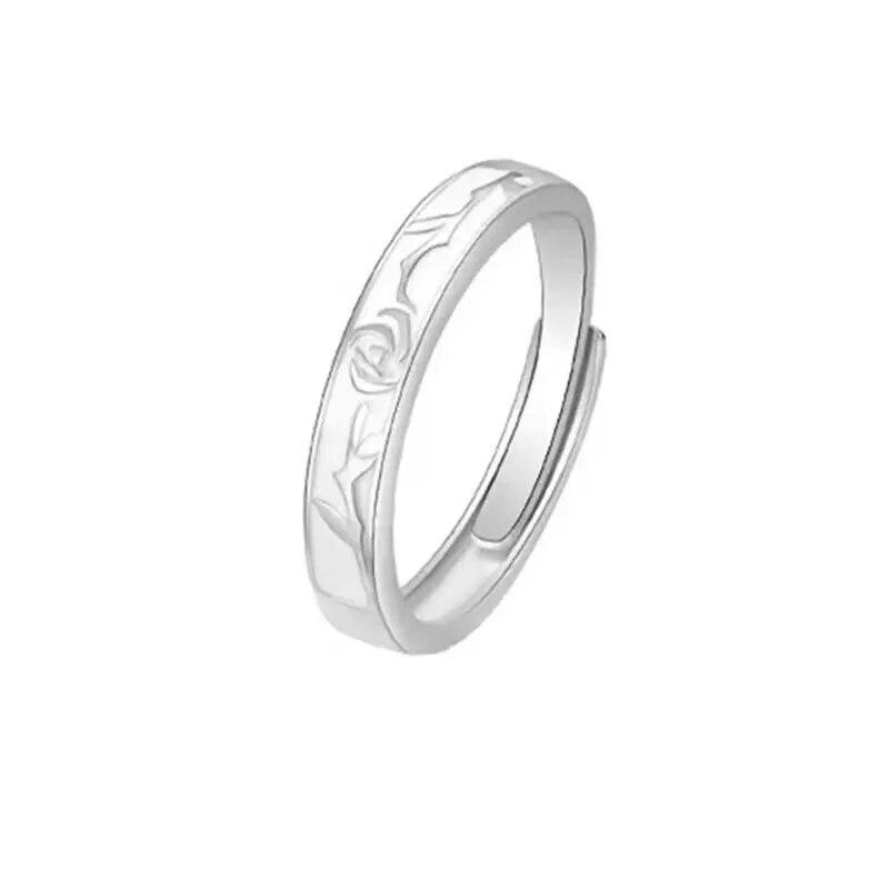 

1 шт. серебряного цвета, кольца для пары «Маленький принц/Цветок розы», унисекс, романтическое открытое регулируемое кольцо для влюбленных, ювелирные изделия, подарок на день Святого Валентина resizable