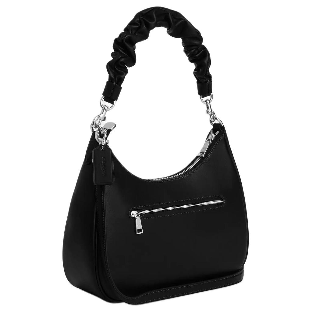 Coach Teri 29 Logo Zip Closure Smooth Leather Tote Shoulder Bag Large Women Bags Black CU126-SVBK