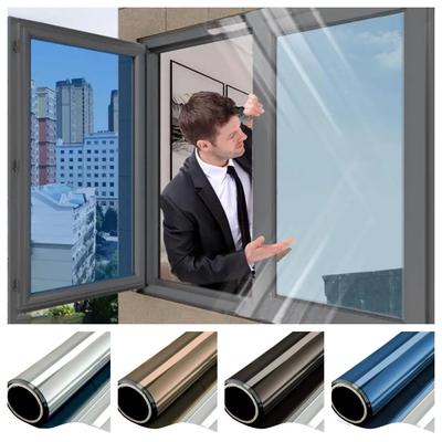 Einweg-Spiegel-Fensterfolie, Sichtschutz, Buntglas-Vinyl für Zuhause, Sonnenschutz, selbstklebende Fenstertönung, Anti-UV-Glasaufkleber