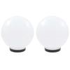 vidaXL LED-Gartenleuchten 2 Stk. Kugelförmig 25 cm PMMA