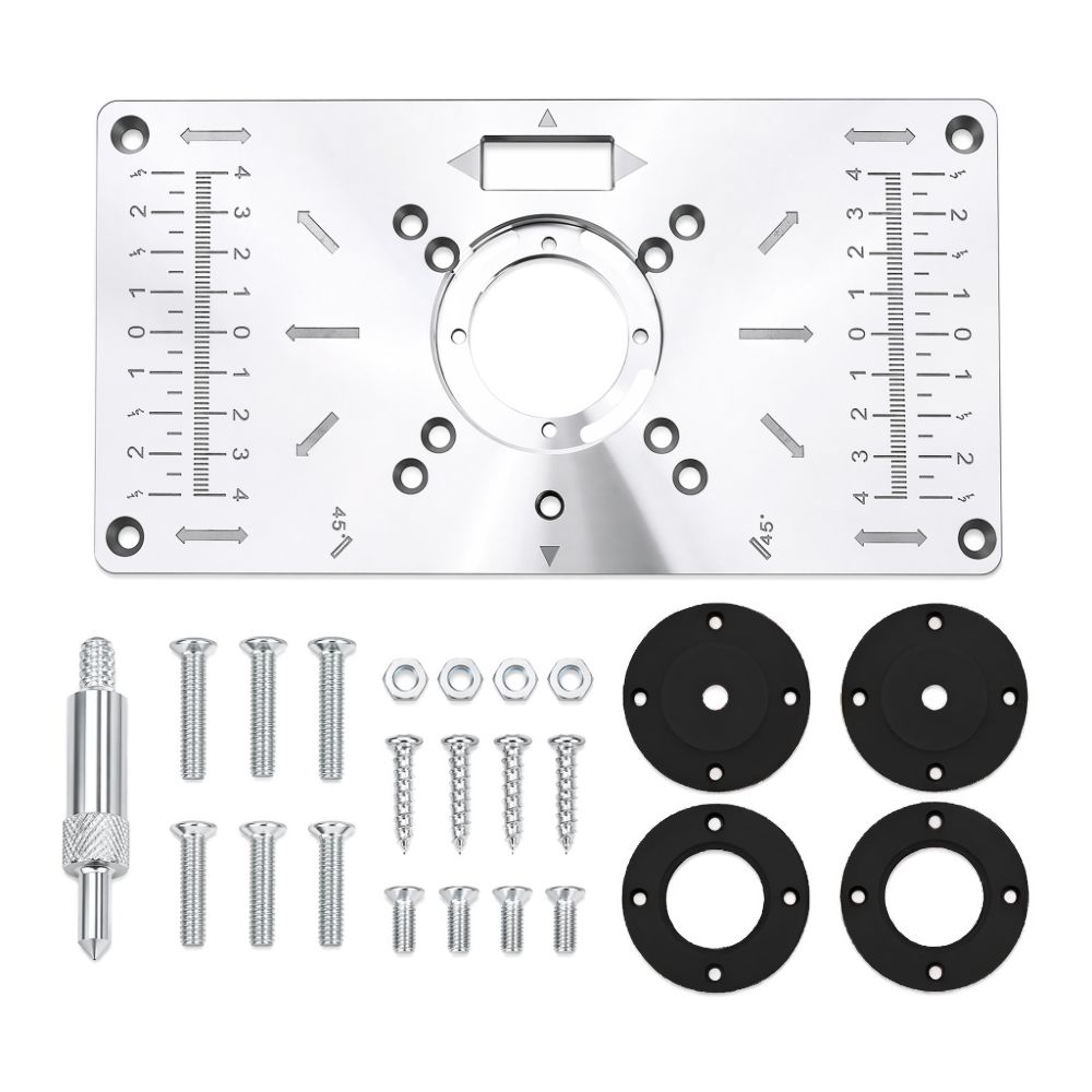 Red and Black Router Table Insert Plate Aluminum Alloy DIY Router Table Durable Flip Board Kit